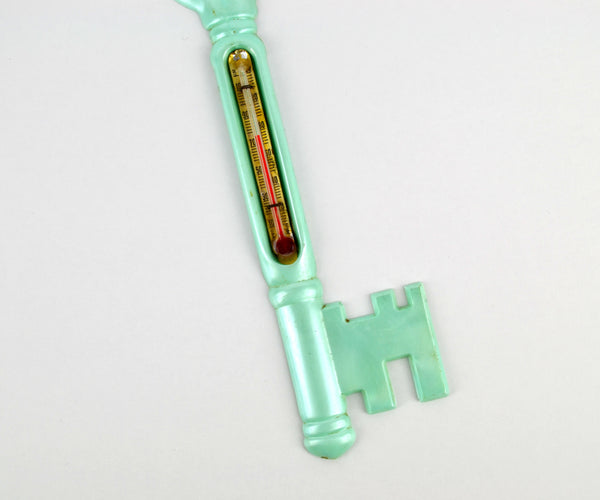 Vintage Skeleton Key Advertising Thermometer Fairbury Nebraska Farmers Union 1960s - Avid Vintage