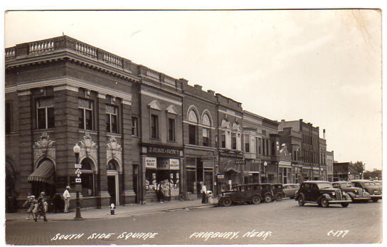 Vintage Fairbury Nebraska Real Photo Postcard 1920s South Side Square Unused - Avid Vintage