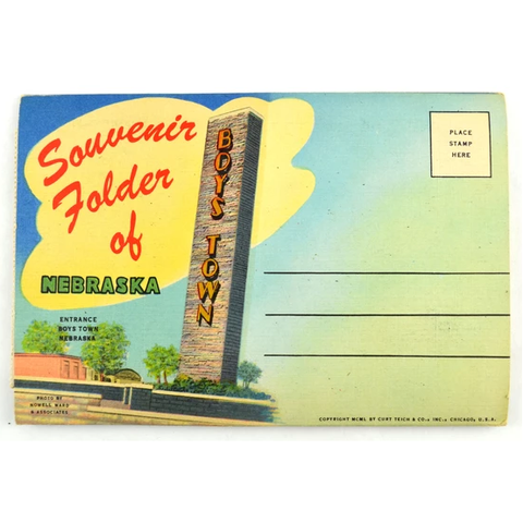 Vintage 1950 Boys Town Nebraska Souvenir Postcard Folder 18 Views - Avid Vintage
