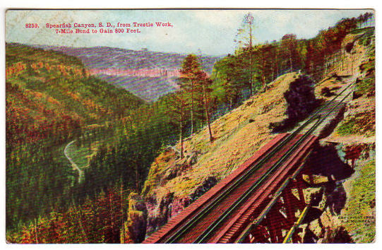 Vintage South Dakota Postcard Spearfish Canyon Railroad Trestle Bridge - Avid Vintage