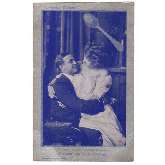 Vintage Victorian Romance Postcard Edwardian Love Spooners Delight Spooning - Avid Vintage