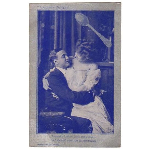 Vintage Victorian Romance Postcard Edwardian Love Spooners Delight Spooning - Avid Vintage