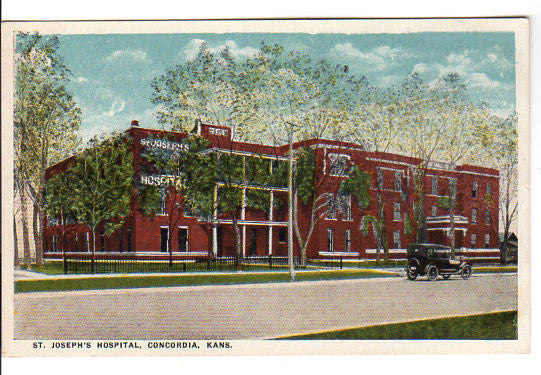 Vintage Concordia Kansas Postcard St. Josephs Hospital - Avid Vintage