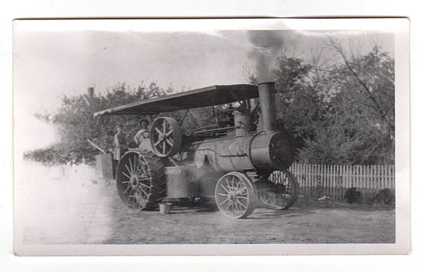 Antique Steam Powered Tractor Photo Farming Agricultural Equipment Photograph - Avid Vintage