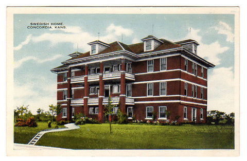 Vintage Postcard Swedish Home Concordia Kansas Vintage 1910s Town View - Avid Vintage