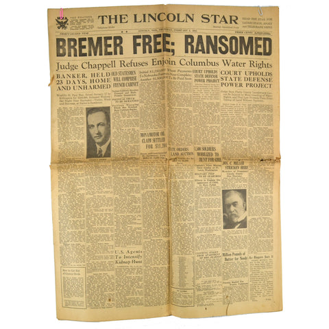 Vintage Nebraska Newspaper The Lincoln Star February 8, 1934 - Avid Vintage