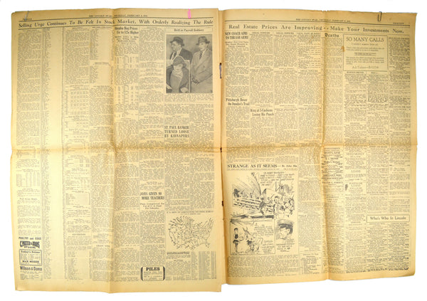 Vintage Nebraska Newspaper The Lincoln Star February 8, 1934 - Avid Vintage