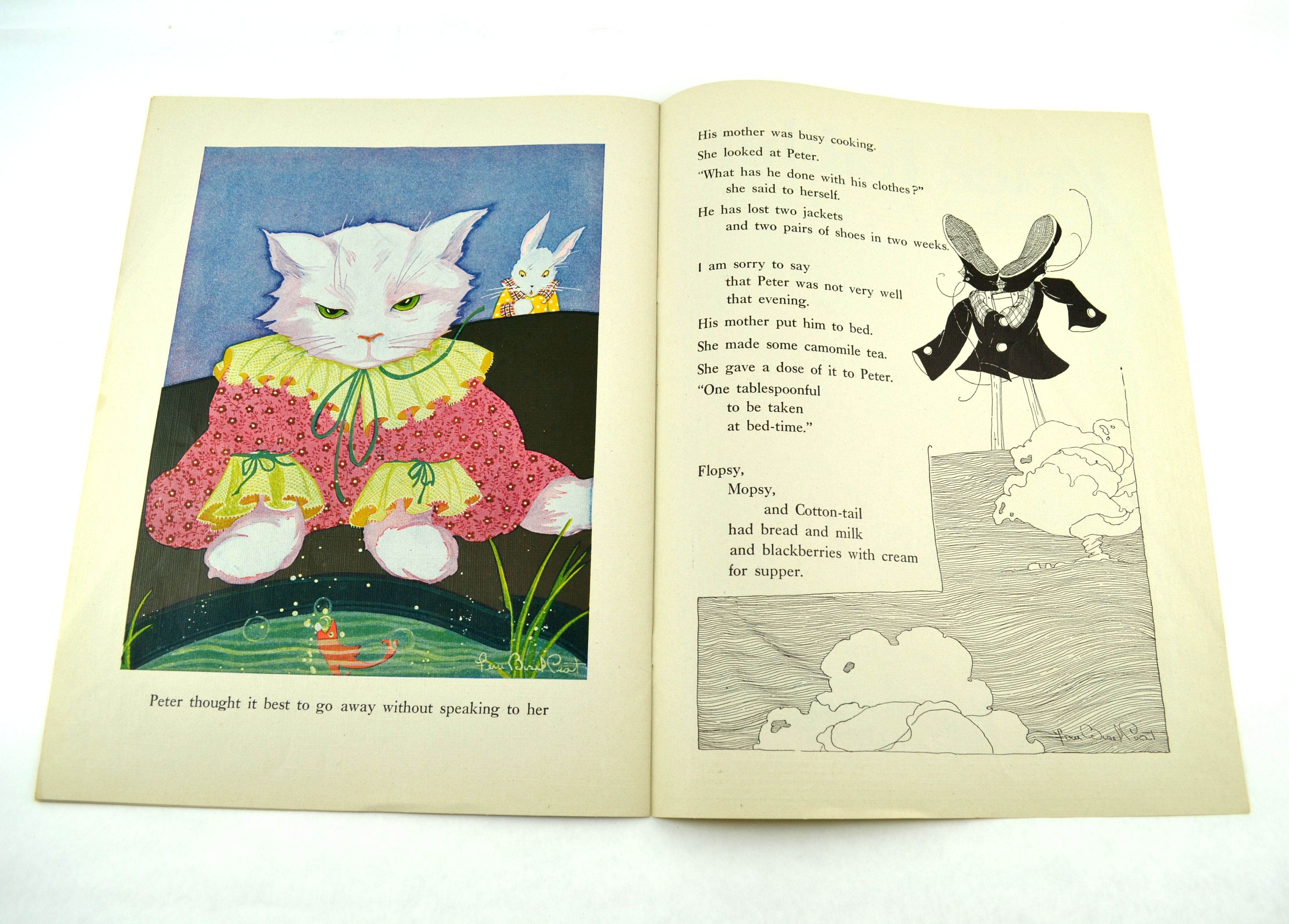 The Tale of Peter Rabbit by Beatrix Potter 1943 Children's Classic Book Color Illustrations - Avid Vintage