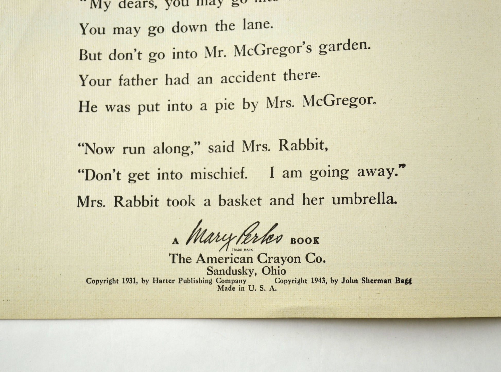 The Tale of Peter Rabbit by Beatrix Potter 1943 Children's Classic Book Color Illustrations - Avid Vintage