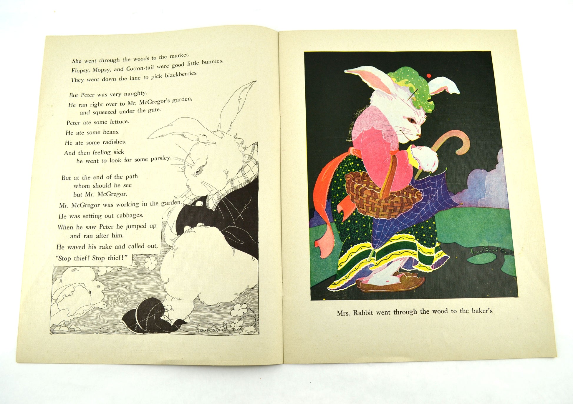 The Tale of Peter Rabbit by Beatrix Potter 1943 Children's Classic Book Color Illustrations - Avid Vintage