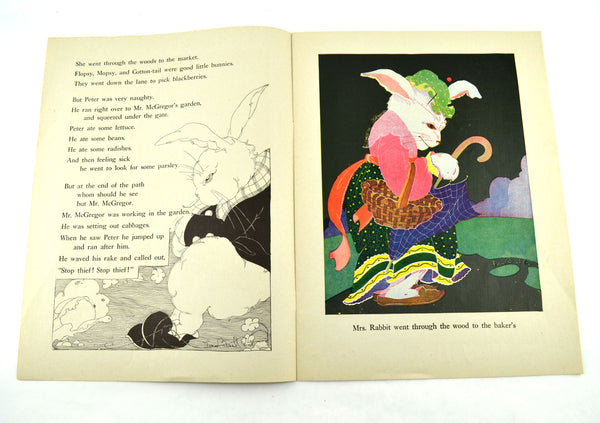 The Tale of Peter Rabbit by Beatrix Potter 1943 Children's Classic Book Color Illustrations - Avid Vintage