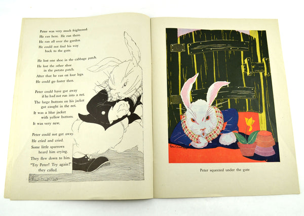 The Tale of Peter Rabbit by Beatrix Potter 1943 Children's Classic Book Color Illustrations - Avid Vintage