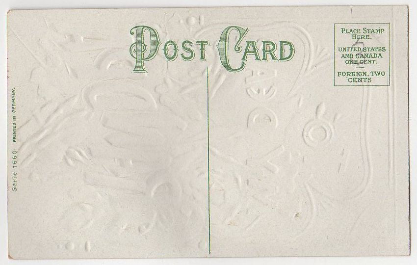 To My Dear Grandpa Unused Vintage Postcard Embossed Red Roses Shamrock - Avid Vintage