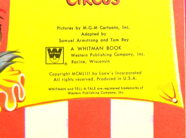 Tom and Jerry and The Toy Circus 1953 Whitman Tell a Tale Hardcover Children's Book - Avid Vintage