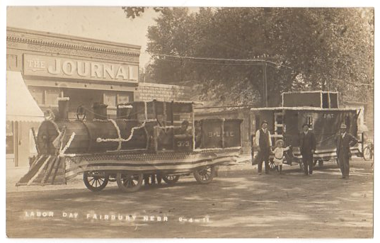 Train Cars Labor Day Parade 1911 Fairbury Nebraska Real Photo Postcard - Avid Vintage