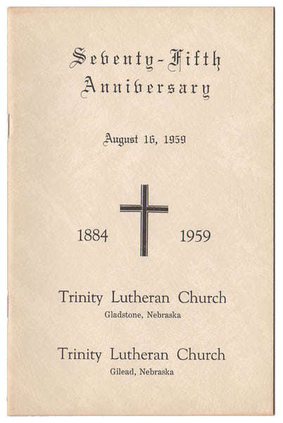 Vintage Lutheran Church Gilead Gladstone Nebraska 1959 Anniversary Booklet - Avid Vintage