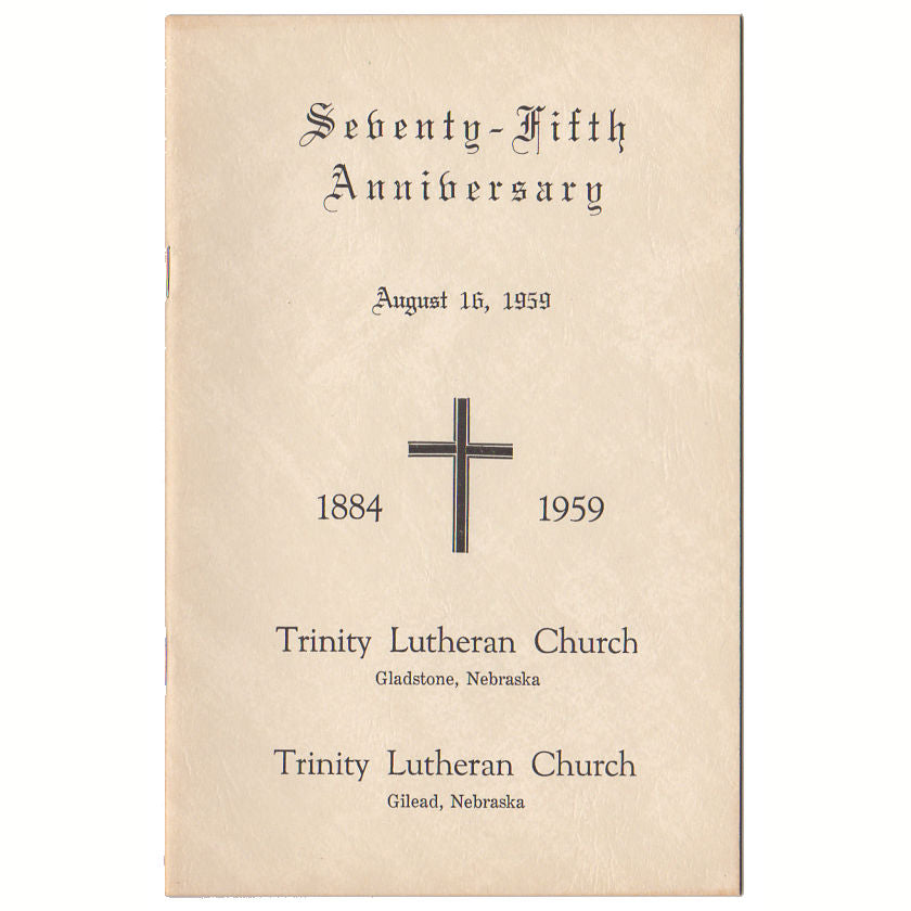 Vintage Lutheran Church Gilead Gladstone Nebraska 1959 Anniversary Booklet - Avid Vintage