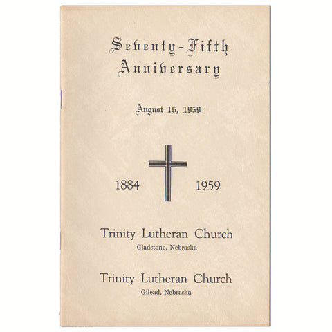 Vintage Lutheran Church Gilead Gladstone Nebraska 1959 Anniversary Booklet - Avid Vintage