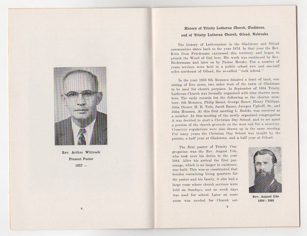 Vintage Lutheran Church Gilead Gladstone Nebraska 1959 Anniversary Booklet - Avid Vintage