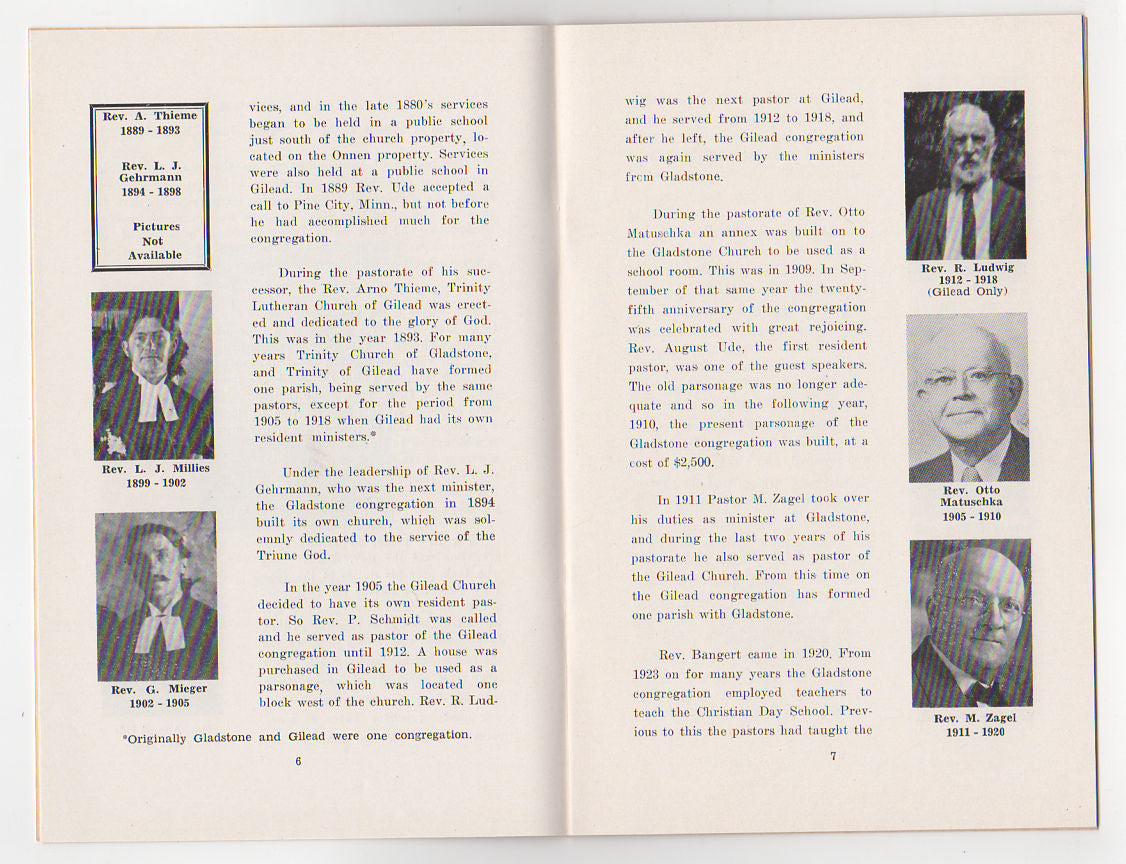 Vintage Lutheran Church Gilead Gladstone Nebraska 1959 Anniversary Booklet - Avid Vintage