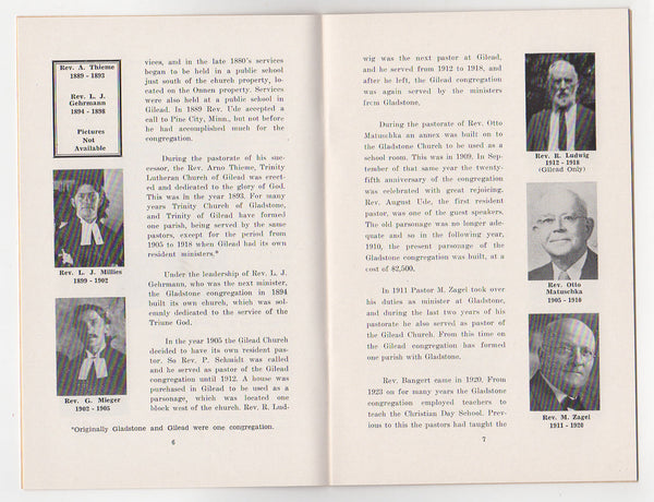 Vintage Lutheran Church Gilead Gladstone Nebraska 1959 Anniversary Booklet - Avid Vintage