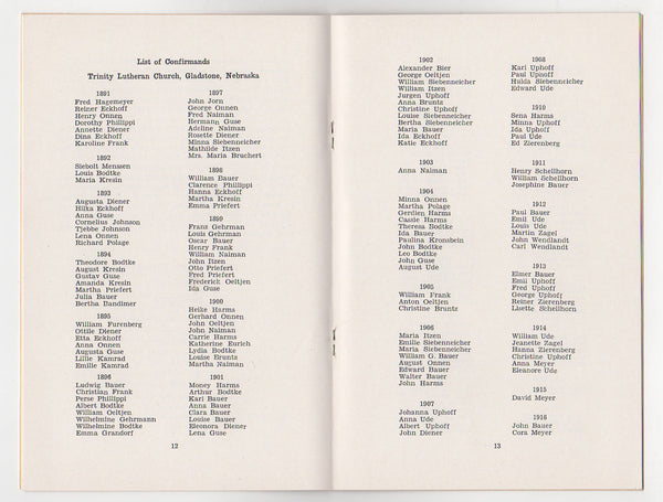 Vintage Lutheran Church Gilead Gladstone Nebraska 1959 Anniversary Booklet - Avid Vintage