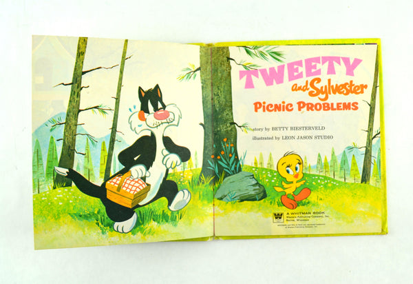 Tweety and Sylvester Picnic Problems 1970 Whitman Tell a Tale Hardcover Children's Book - Avid Vintage