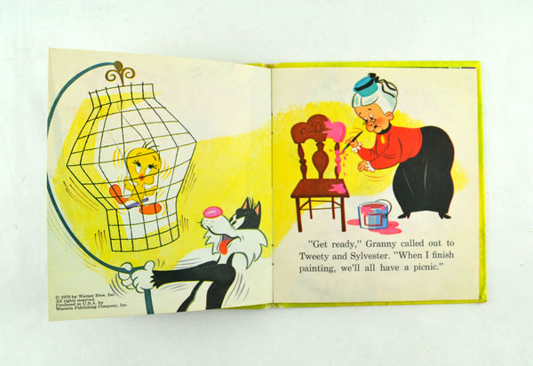 Tweety and Sylvester Picnic Problems 1970 Whitman Tell a Tale Hardcover Children's Book - Avid Vintage