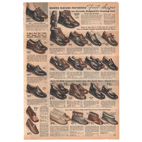 Vintage 1936 Catalog Page Baby Childrens Shoes Boots Print Ad