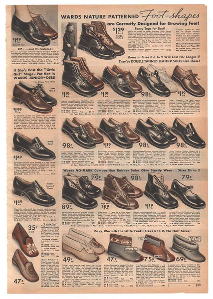 Vintage 1936 Catalog Page Baby Childrens Shoes Boots Print Ad
