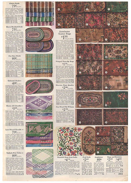 Vintage 1936 Catalog Page India Rugs Oval Braided Print Ad