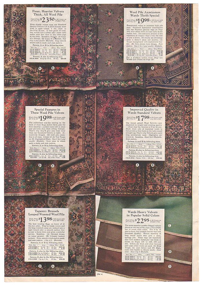 Vintage 1936 Catalog Page India Rugs Oval Braided Print Ad