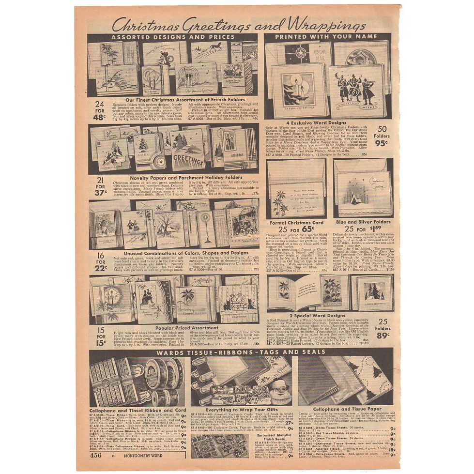 Vintage 1936 Christmas Cards Diaries Scrapbooks Catalog Page Print Ad