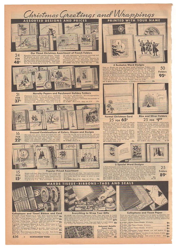 Vintage 1936 Christmas Cards Diaries Scrapbooks Catalog Page Print Ad