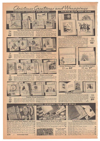 Vintage 1936 Christmas Cards Diaries Scrapbooks Catalog Page Print Ad