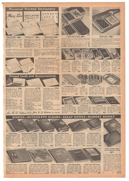 Vintage 1936 Christmas Cards Diaries Scrapbooks Catalog Page Print Ad