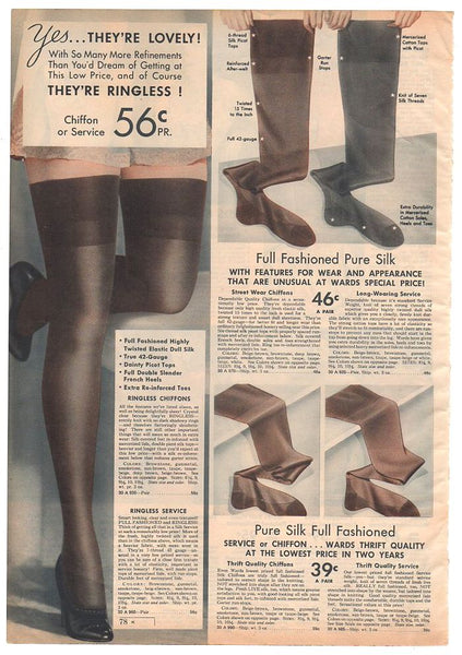 Vintage 1936 Embroidered Night Gowns Womens Hosiery Catalog Page Print Ad