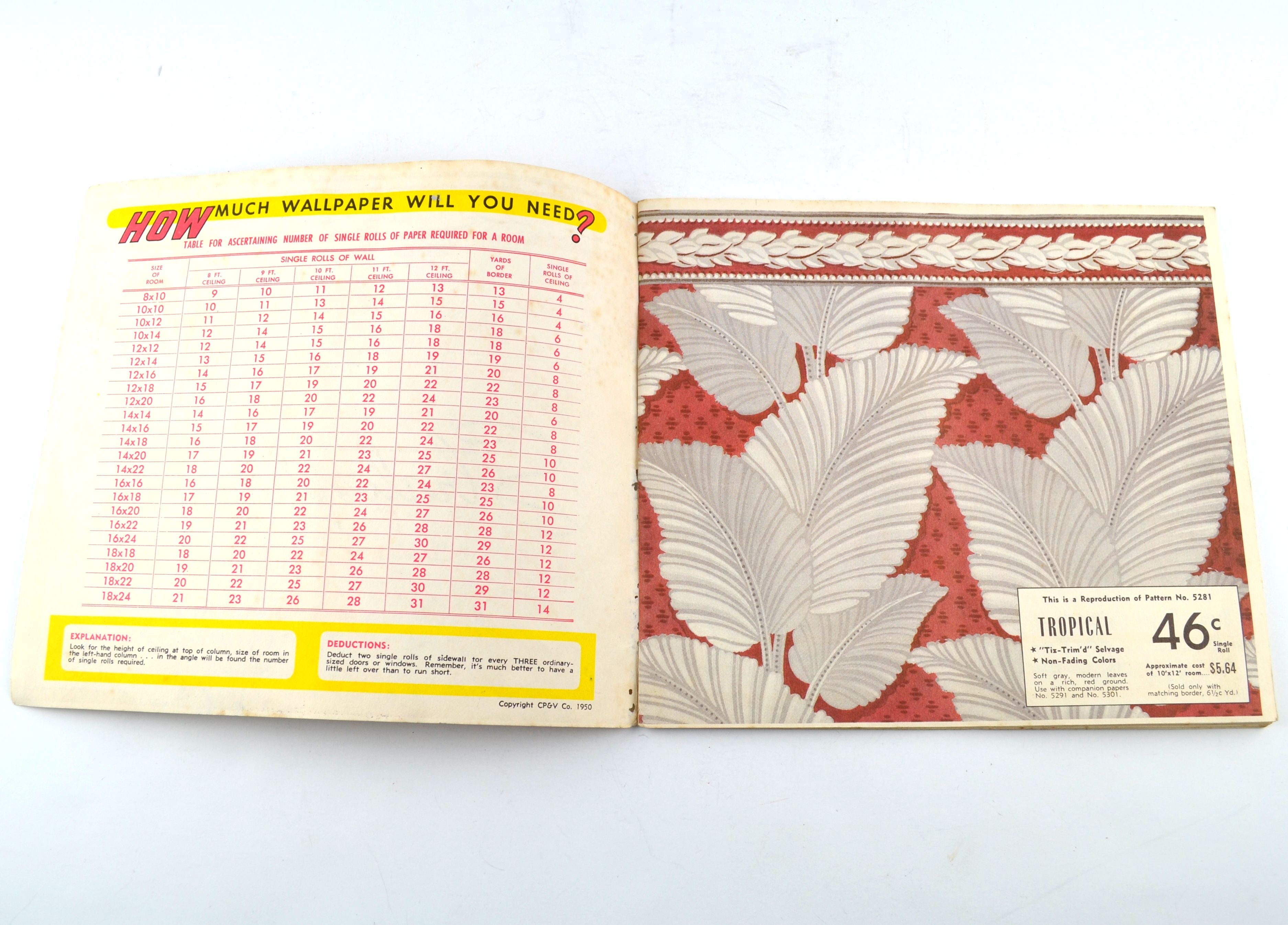 Vintage 1950 Stratosphere Wallpaper Sales Book Thornton Ohiowa Nebraska