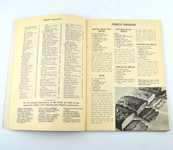 Vintage 1955 Cookbook 500 Tasty Sandwiches Culinary Arts Softcover Sandwich Recipes