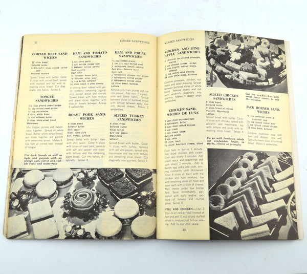 Vintage 1955 Cookbook 500 Tasty Sandwiches Culinary Arts Softcover Sandwich Recipes