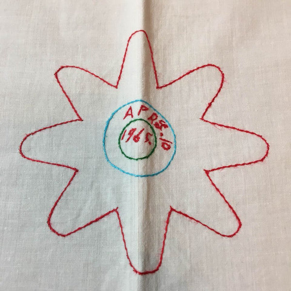 Vintage 1965 Hand Embroidered Dresser Scarf or Table Runner Lily Pads 40 x 13