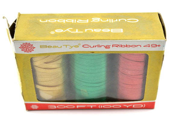Vintage Beau Tye Christmas Curling Ribbon 3 Spools