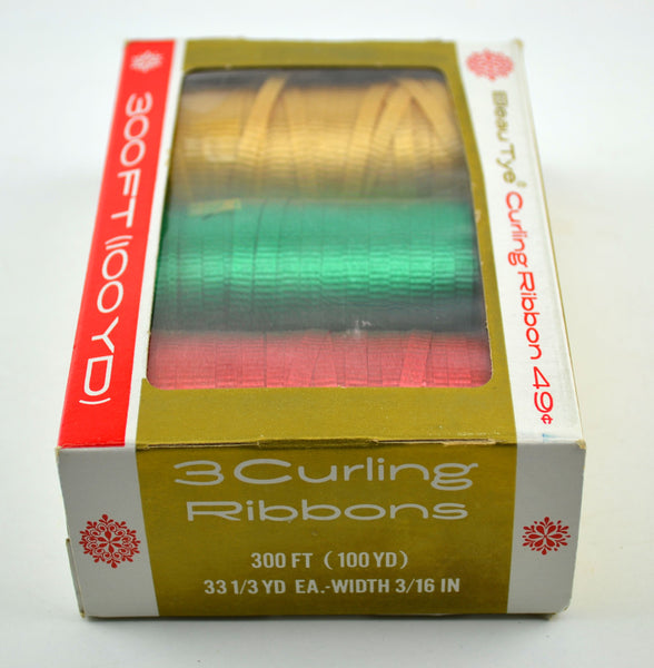 Vintage Beau Tye Christmas Curling Ribbon 3 Spools