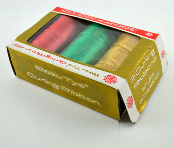 Vintage Beau Tye Christmas Curling Ribbon 3 Spools