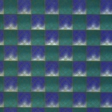 Vintage 1960s Christmas Wrapping Paper Blue Green Boxes Gift Wrap