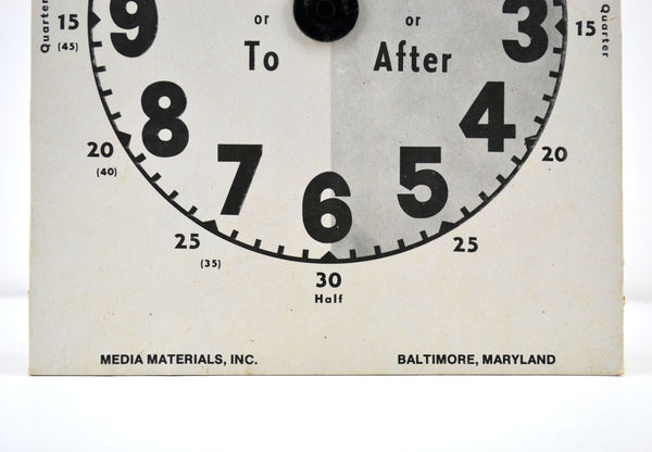 Vintage Cardboard Clock Face Movable Hands For Teaching Classroom Supply - Avid Vintage