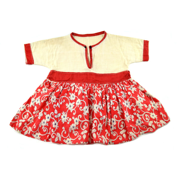 Vintage Clothes Pin Bag Holder Girls Dress Red Floral