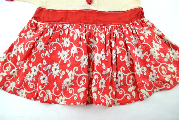 Vintage Clothes Pin Bag Holder Girls Dress Red Floral