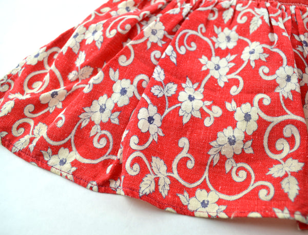 Vintage Clothes Pin Bag Holder Girls Dress Red Floral