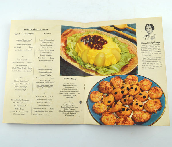 Vintage Cookbook 1941 Pet Milk Mary Lee Taylor Meals that Please